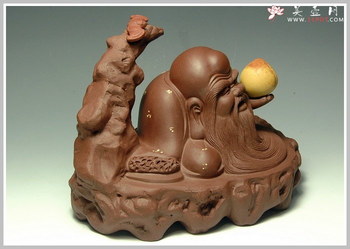 紫砂壶图片：福寿双全 - 宜兴紫砂壶网