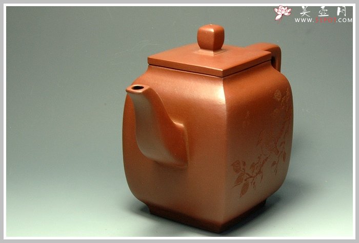 紫砂壶图片：全手玉亭四方 - 宜兴紫砂壶网