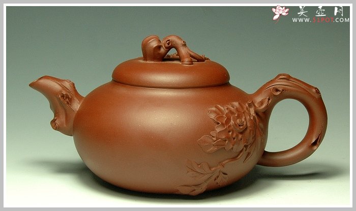 紫砂壶图片：牡丹 - 宜兴紫砂壶网