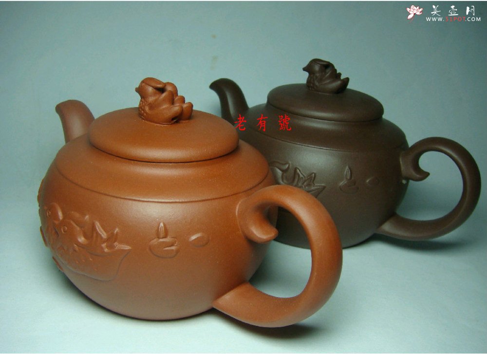 紫砂壶图片：鸳鸯壶 - 宜兴紫砂壶网