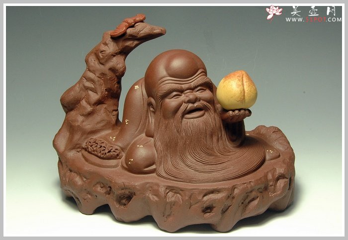 紫砂壶图片：福寿双全 - 宜兴紫砂壶网