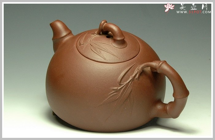 紫砂壶图片：半月竹 - 宜兴紫砂壶网