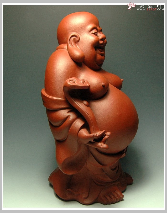 紫砂壶图片：如意弥勒 - 宜兴紫砂壶网