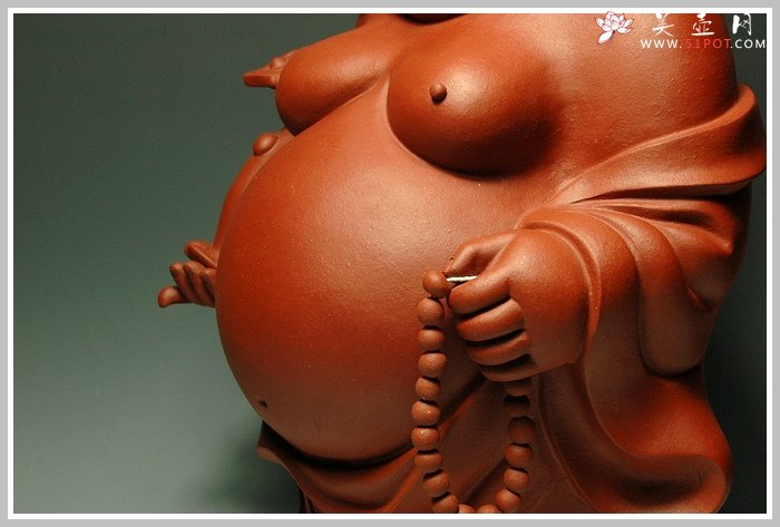 紫砂壶图片：如意弥勒 - 宜兴紫砂壶网