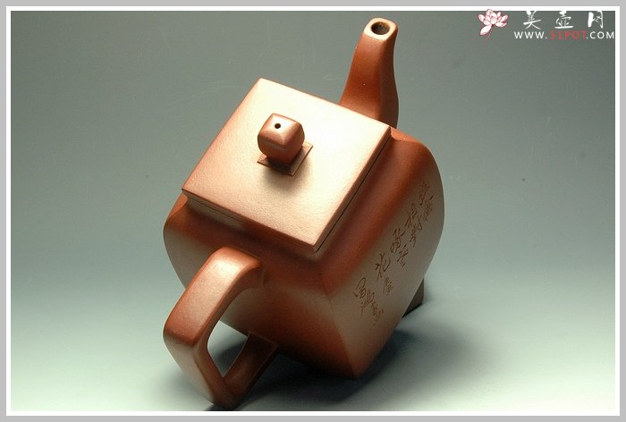 紫砂壶图片：全手玉亭四方 - 宜兴紫砂壶网