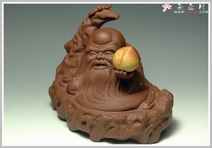 紫砂壶图片：福寿双全 - 宜兴紫砂壶网