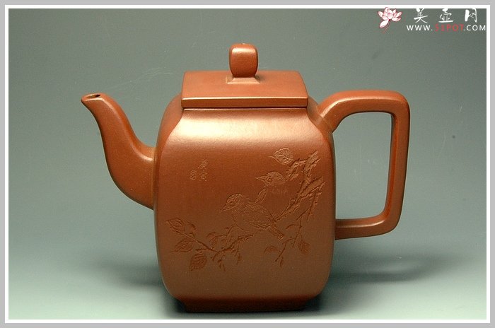 紫砂壶图片：全手玉亭四方 - 宜兴紫砂壶网