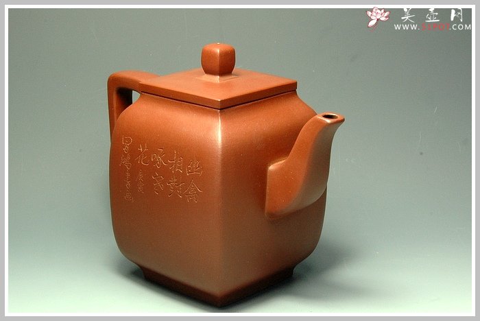 紫砂壶图片：全手玉亭四方 - 宜兴紫砂壶网