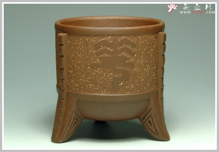 紫砂壶图片：三足龙杯 - 宜兴紫砂壶网