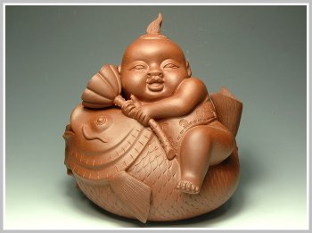 紫砂壶图片：连年有余 - 宜兴紫砂壶网