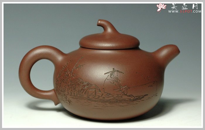 紫砂壶图片：相扑 茄段 - 宜兴紫砂壶网