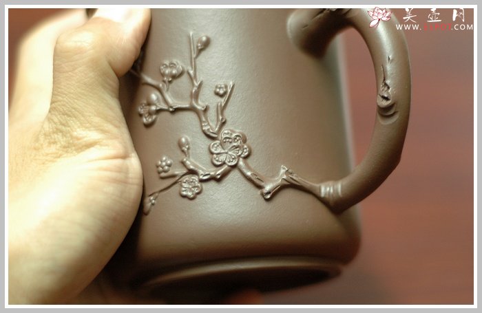 紫砂壶图片：梅花杯 高档盖杯 - 宜兴紫砂壶网