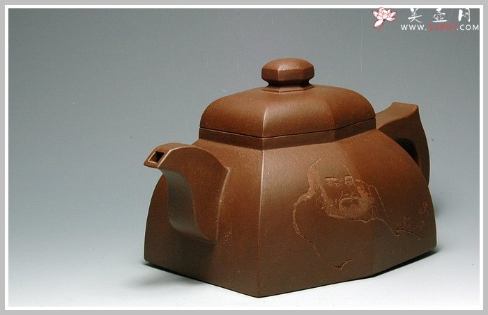 紫砂壶图片：扁六方 - 宜兴紫砂壶网