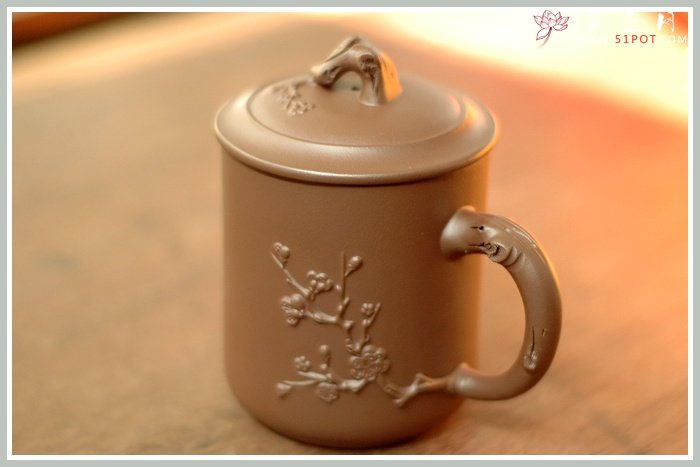 紫砂壶图片：梅花杯 高档盖杯 - 宜兴紫砂壶网