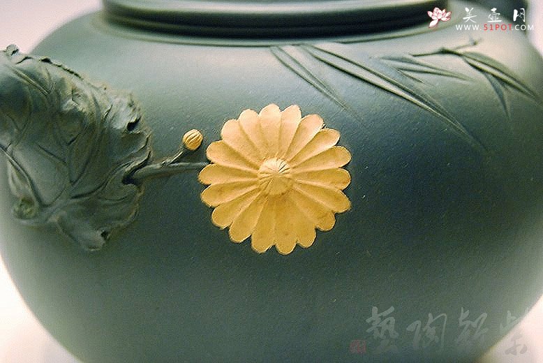 紫砂壶图片：竹菊 - 宜兴紫砂壶网