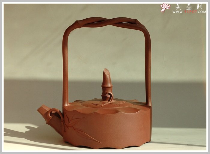 紫砂壶图片：六方竹提梁 - 宜兴紫砂壶网