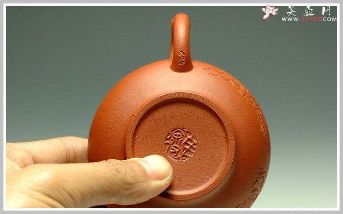 紫砂壶图片：红泥扁樱 - 宜兴紫砂壶网