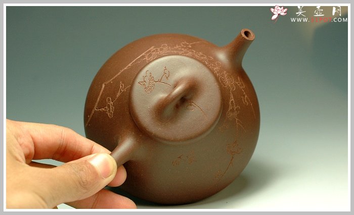 紫砂壶图片：通转梅花 子冶石瓢 - 宜兴紫砂壶网