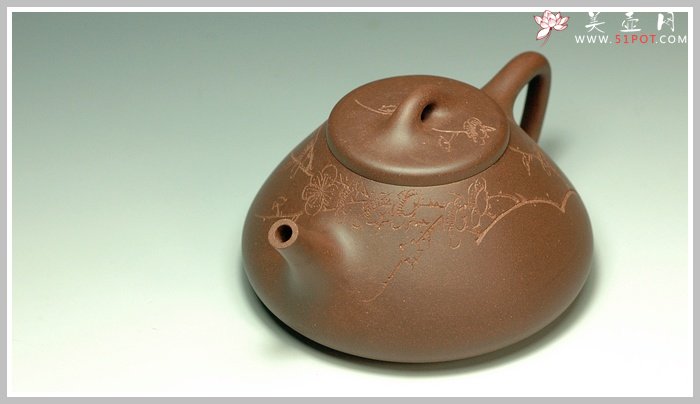 紫砂壶图片：通转梅花 子冶石瓢 - 宜兴紫砂壶网
