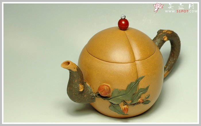 紫砂壶图片：全手一套寿桃套壶 - 宜兴紫砂壶网