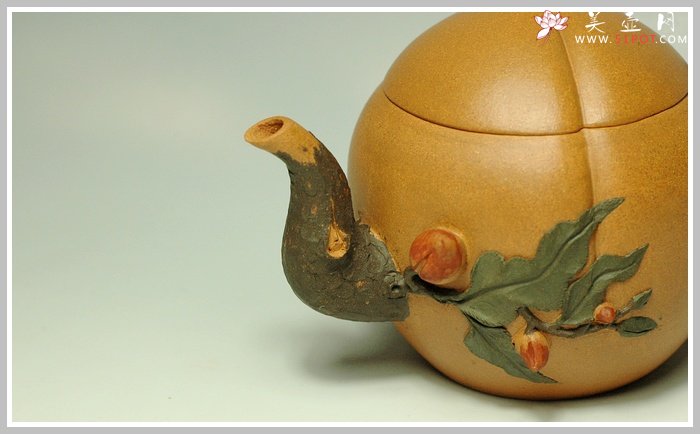 紫砂壶图片：全手一套寿桃套壶 - 宜兴紫砂壶网