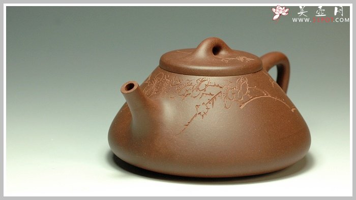 紫砂壶图片：通转梅花 子冶石瓢 - 宜兴紫砂壶网