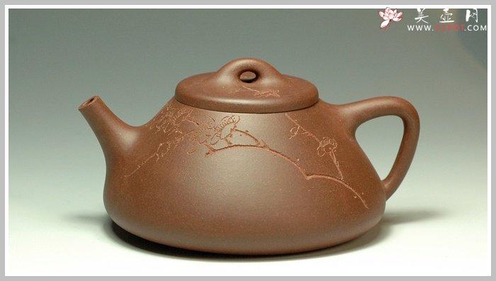 紫砂壶图片：通转梅花 子冶石瓢 - 宜兴紫砂壶网