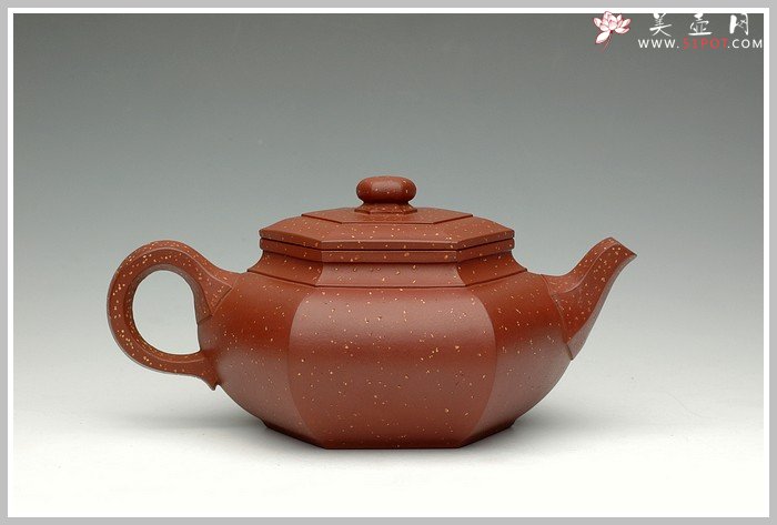 紫砂壶图片：大彬六方-点砂 - 宜兴紫砂壶网