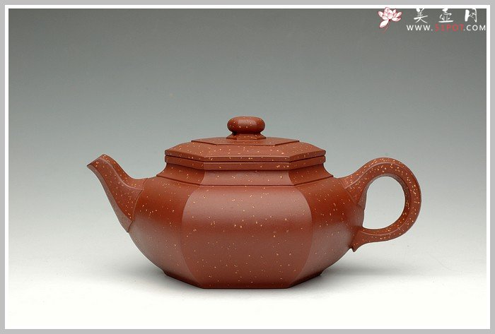 紫砂壶图片：大彬六方-点砂 - 宜兴紫砂壶网
