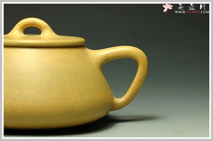 紫砂壶图片：平盖段泥石瓢 - 宜兴紫砂壶网