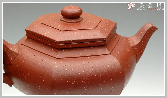 紫砂壶图片：大彬六方-点砂 - 宜兴紫砂壶网