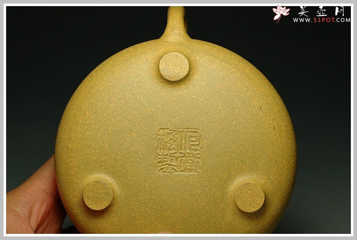 紫砂壶图片：平盖段泥石瓢 - 宜兴紫砂壶网