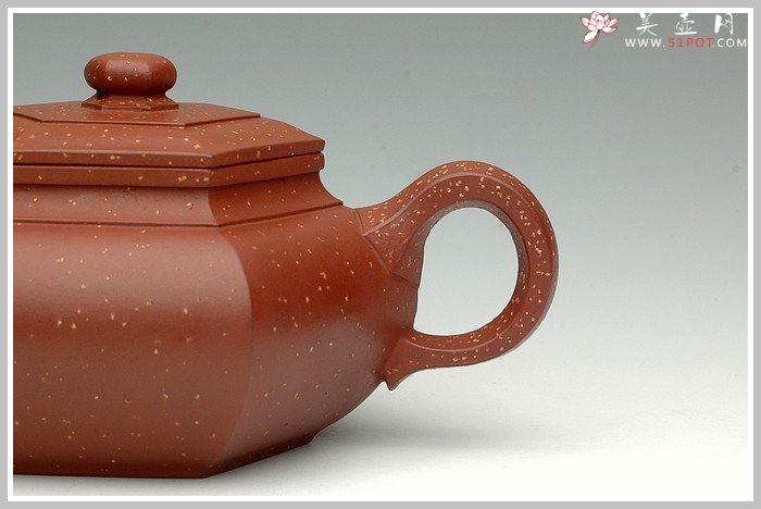 紫砂壶图片：大彬六方-点砂 - 宜兴紫砂壶网