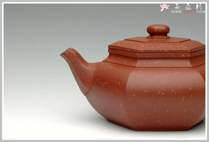 紫砂壶图片：大彬六方-点砂 - 宜兴紫砂壶网