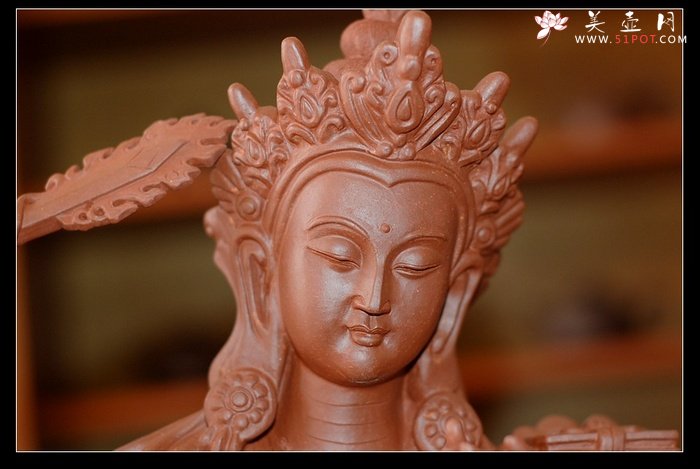 紫砂壶图片：文殊菩萨送吉祥 范泉明老师精品 - 宜兴紫砂壶网