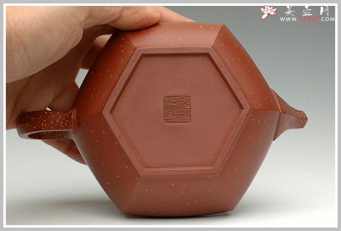 紫砂壶图片：大彬六方-点砂 - 宜兴紫砂壶网