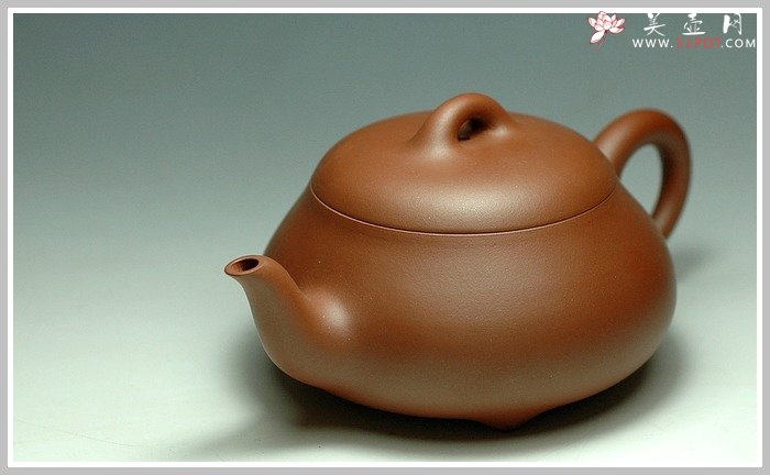 紫砂壶图片：全手之三弯石瓢 - 宜兴紫砂壶网
