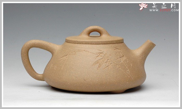 紫砂壶图片：全手段泥子冶石瓢 - 宜兴紫砂壶网