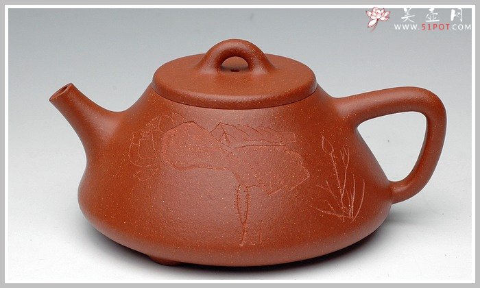 紫砂壶图片：全手精工降坡泥子冶石瓢 - 宜兴紫砂壶网