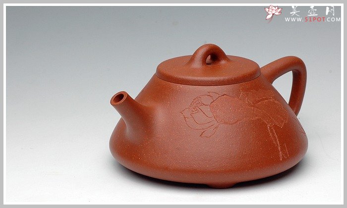 紫砂壶图片：全手精工降坡泥子冶石瓢 - 宜兴紫砂壶网