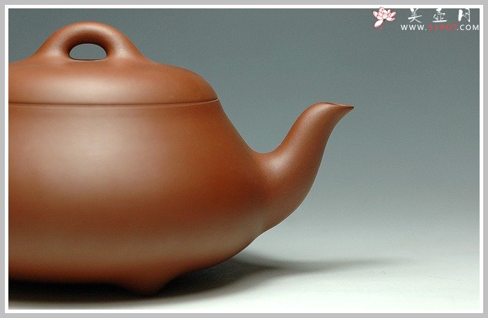 紫砂壶图片：全手之三弯石瓢 - 宜兴紫砂壶网