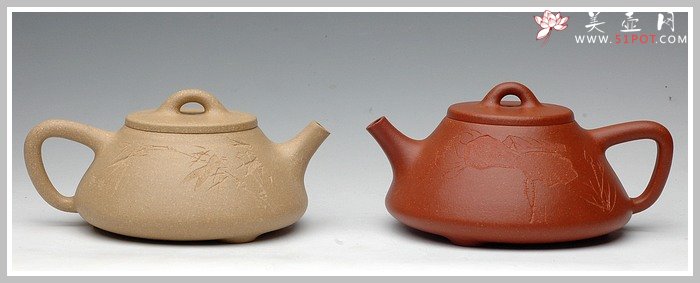 紫砂壶图片：全手精工降坡泥子冶石瓢 - 宜兴紫砂壶网