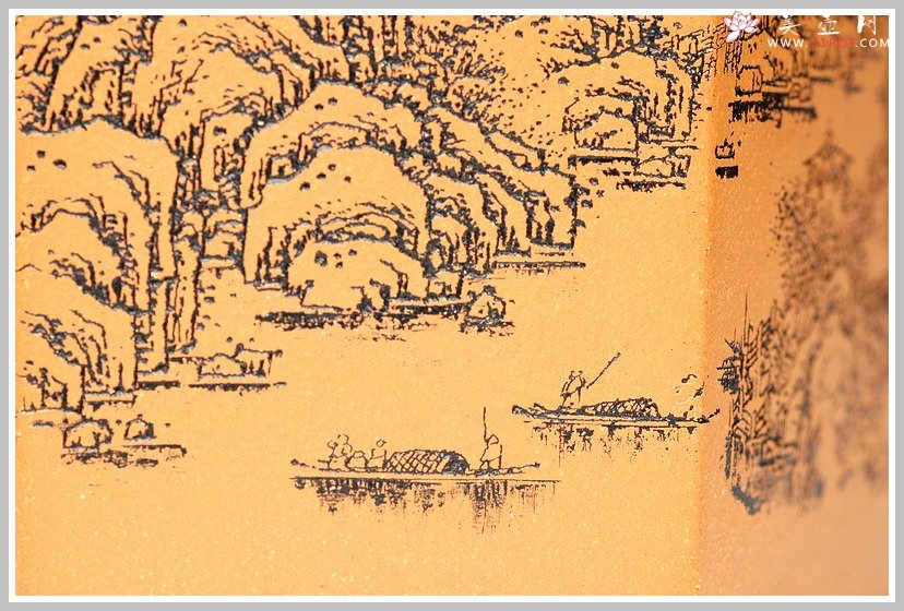 紫砂壶图片：通转山水之兰花盆 - 宜兴紫砂壶网