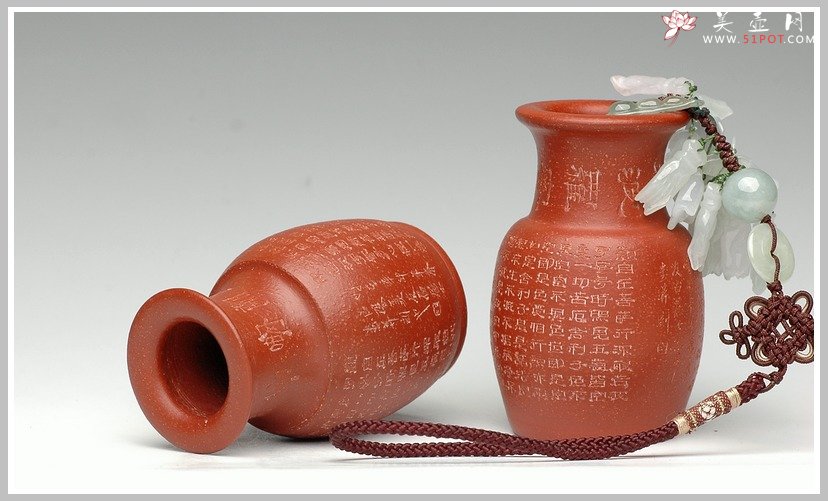 紫砂壶图片：心经之花瓶  一对 - 宜兴紫砂壶网