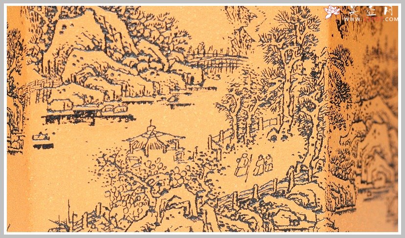 紫砂壶图片：通转山水之兰花盆 - 宜兴紫砂壶网