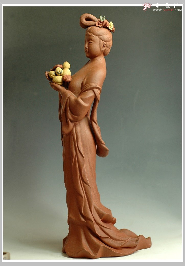 紫砂壶图片：新作麻姑献寿 - 宜兴紫砂壶网