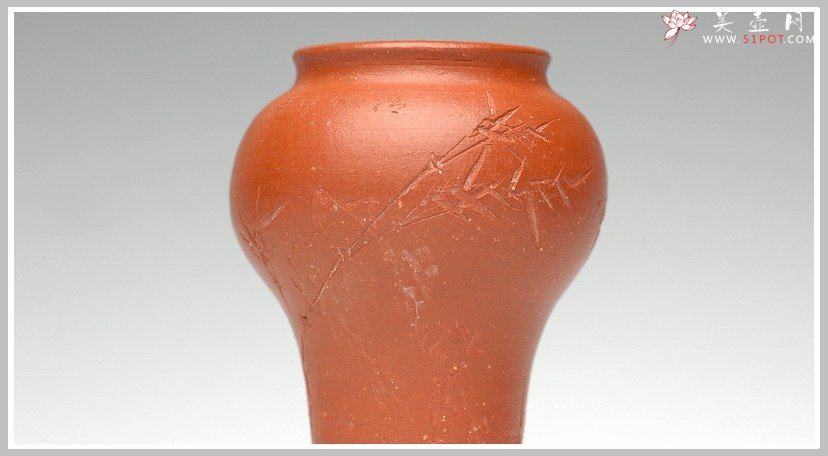 紫砂壶图片：全手清竹一对小花瓶 - 宜兴紫砂壶网