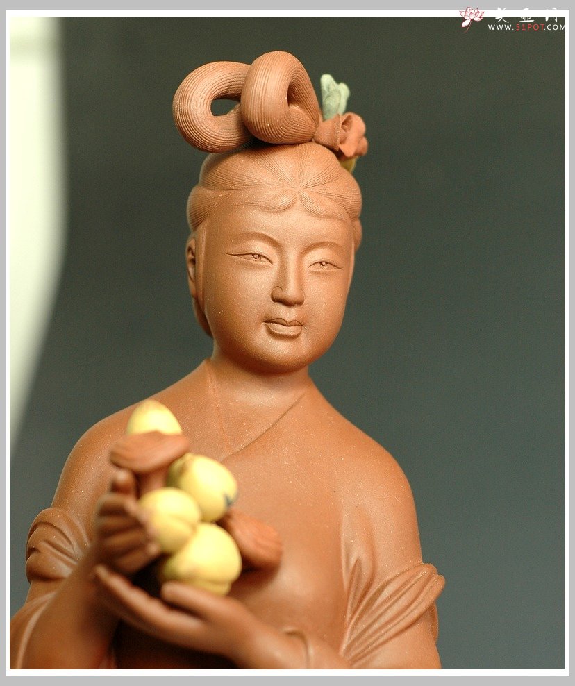 紫砂壶图片：新作麻姑献寿 - 宜兴紫砂壶网