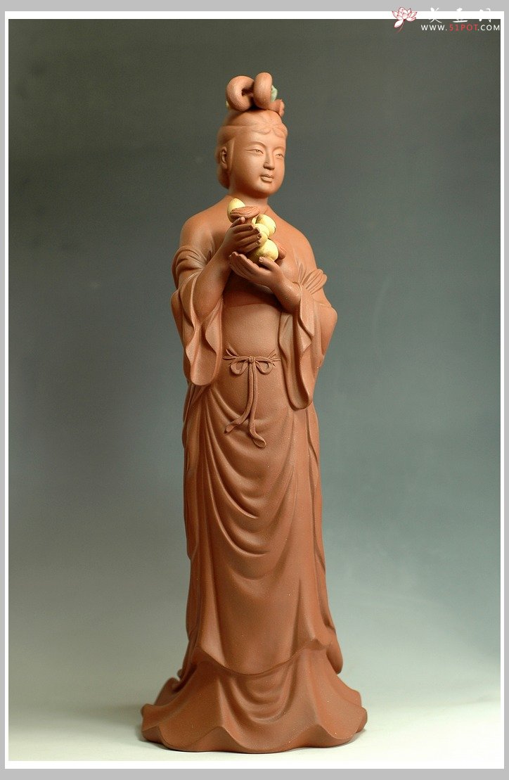 紫砂壶图片：新作麻姑献寿 - 宜兴紫砂壶网