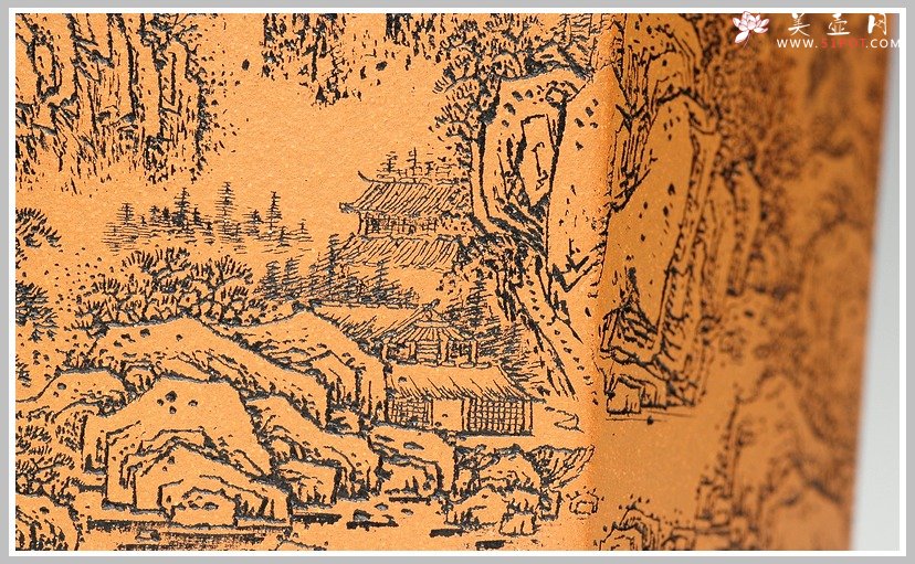 紫砂壶图片：通转山水之兰花盆 - 宜兴紫砂壶网